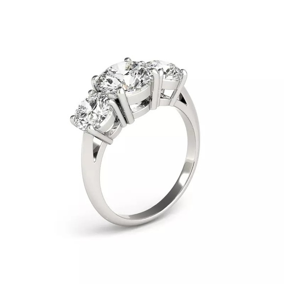 3Pcs 925 Silver Oval Cut 3 Stone Solitaire Ring - Picture 13 of 17